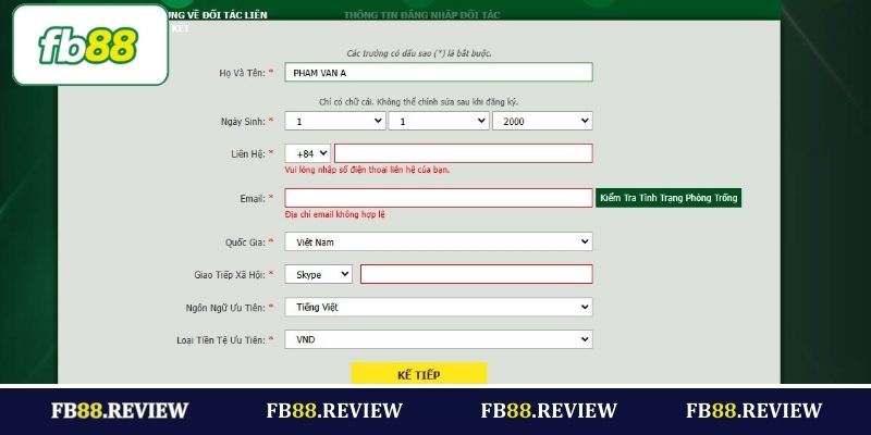 Hướng dẫn cách đăng ký đại lý tại FB88