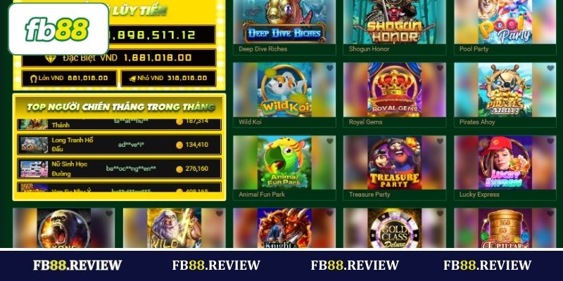 Top game nổi bật, đáng trải nghiệm tại slot FB88